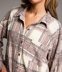 Brushed Plaid Eased Knit Shirt