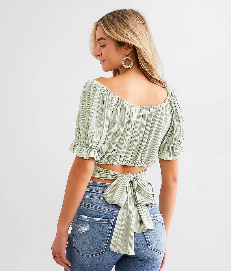 Pleated Wrap Top