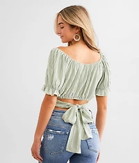 Pleated Wrap Top
