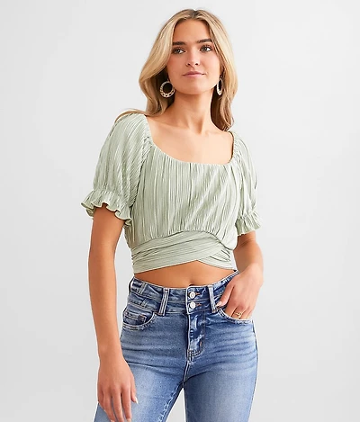 Pleated Wrap Top