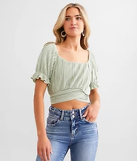 Pleated Wrap Top