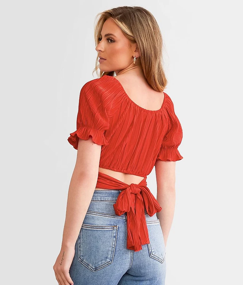 Pleated Wrap Top