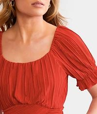 Pleated Wrap Top