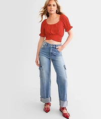 Pleated Wrap Top
