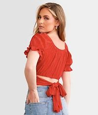 Pleated Wrap Top