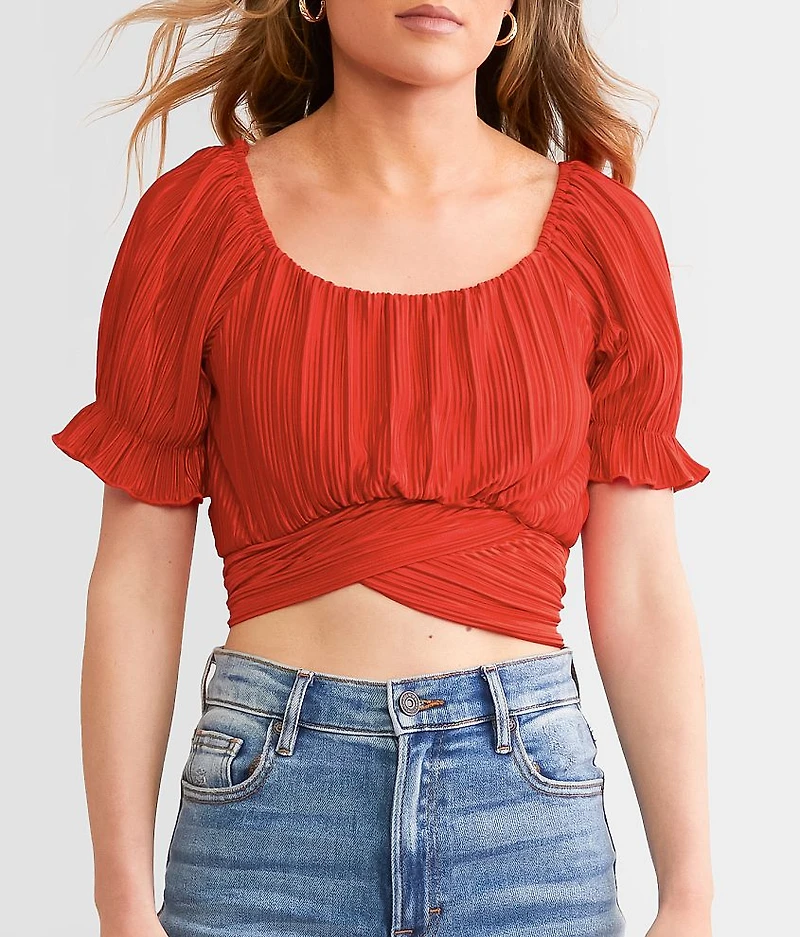 Pleated Wrap Top