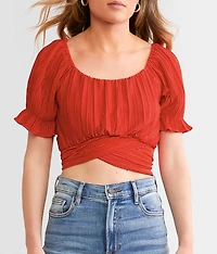Pleated Wrap Top