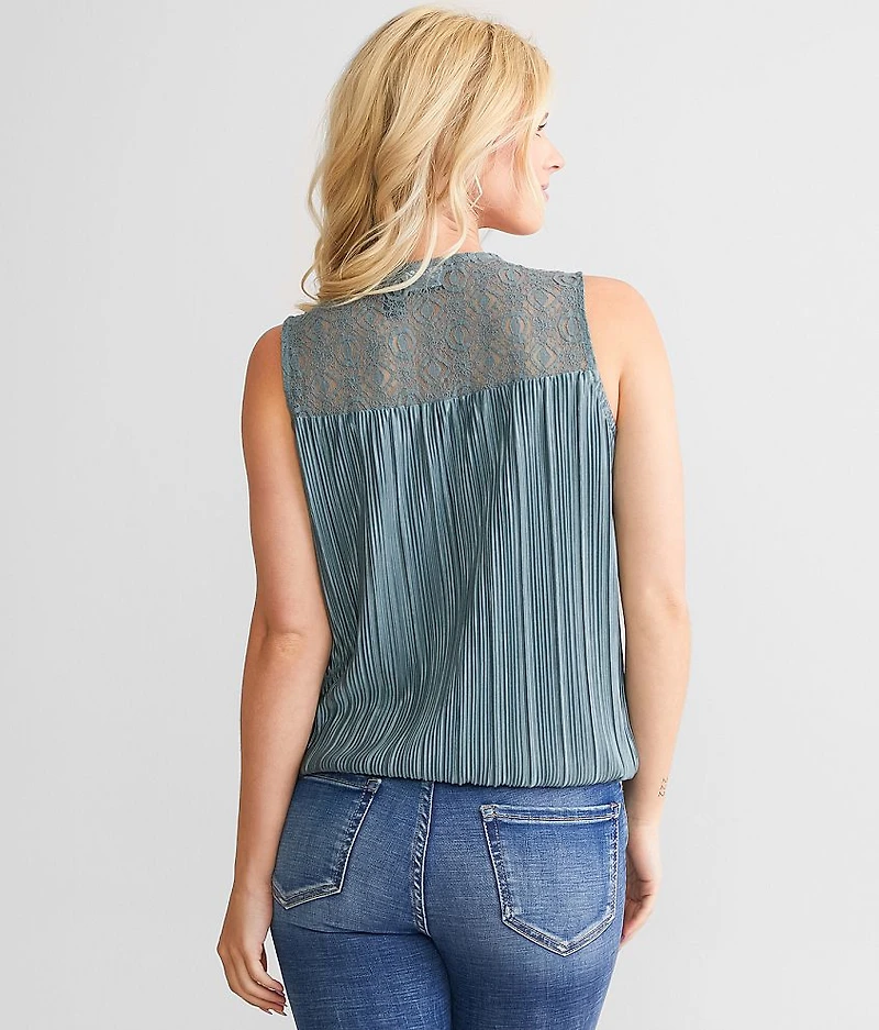 Pleated Surplice Tank Top