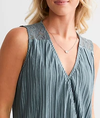 Pleated Surplice Tank Top