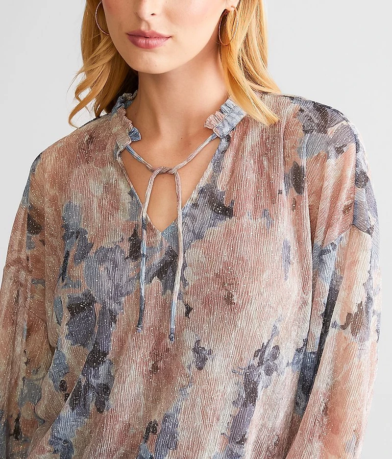 Metallic Mesh Top