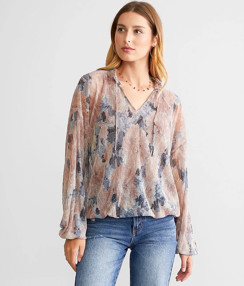 Metallic Mesh Top