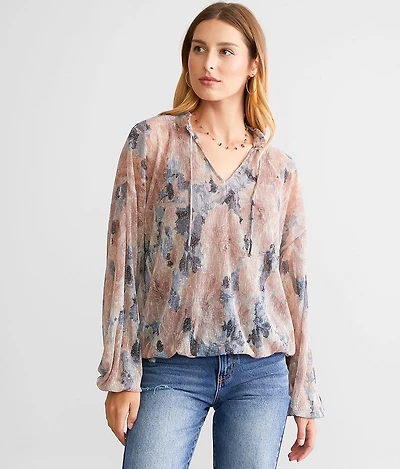 Metallic Mesh Top