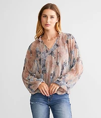 Metallic Mesh Top