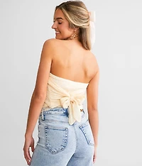Lace Overlay Hanky Tube Top