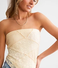 Lace Overlay Hanky Tube Top
