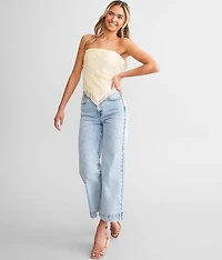 Lace Overlay Hanky Tube Top