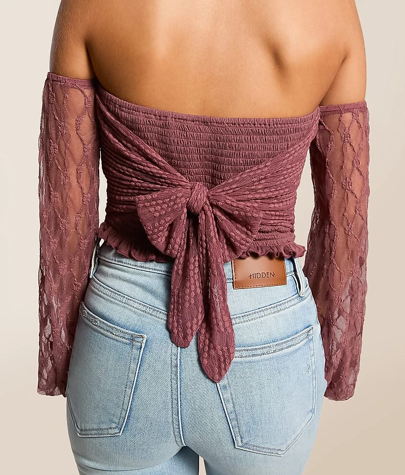 Off The Shoulder Lace Hanky Top