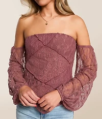 Off The Shoulder Lace Hanky Top