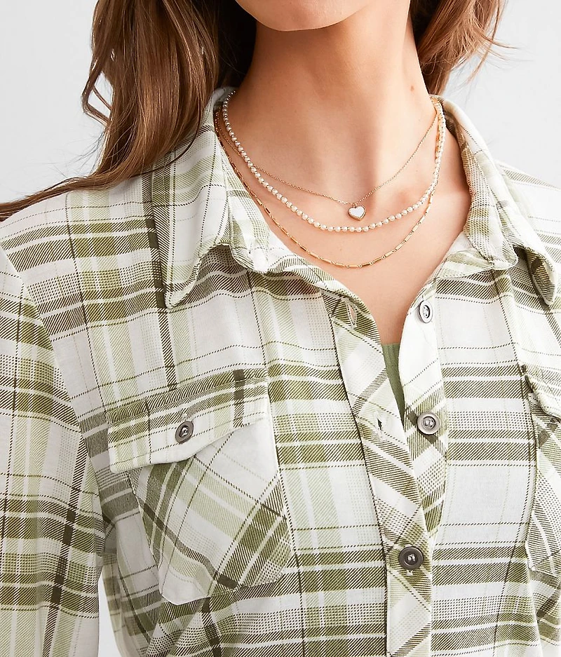 Plaid Knit Shirt