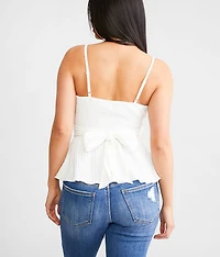 Textured Peplum Tank Top