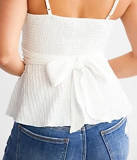 Textured Peplum Tank Top