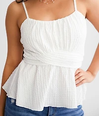 Textured Peplum Tank Top