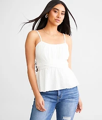 Textured Peplum Tank Top