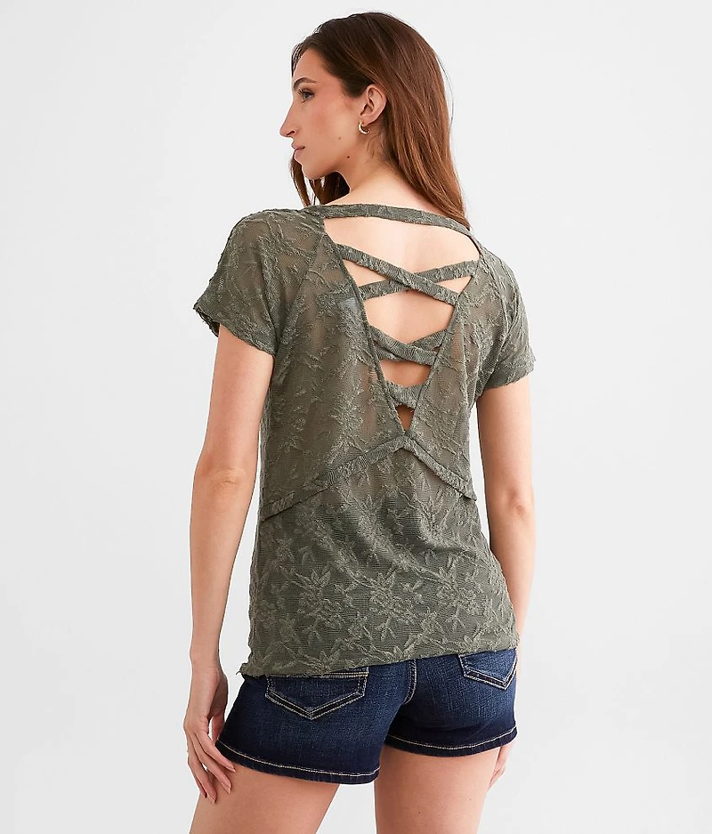 Strappy Back Mesh Top