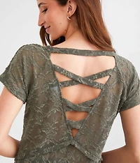 Strappy Back Mesh Top