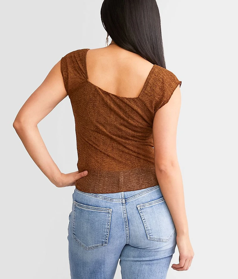 Cinch Tie Mesh Top