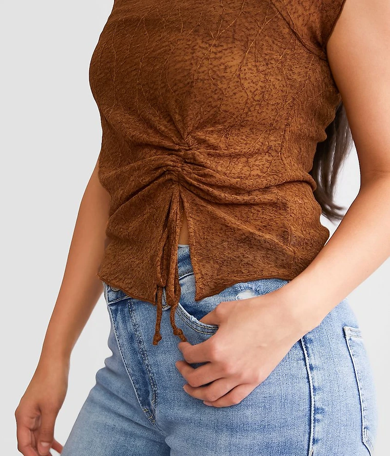 Cinch Tie Mesh Top