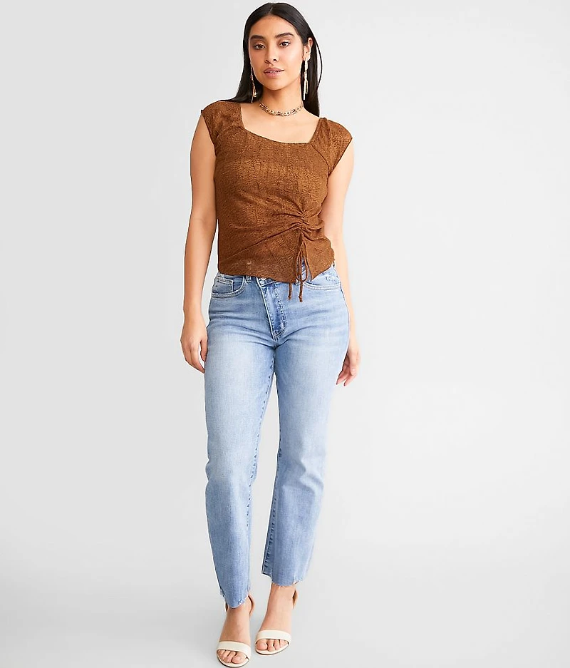 Cinch Tie Mesh Top