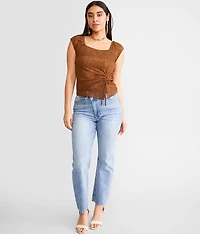 Cinch Tie Mesh Top