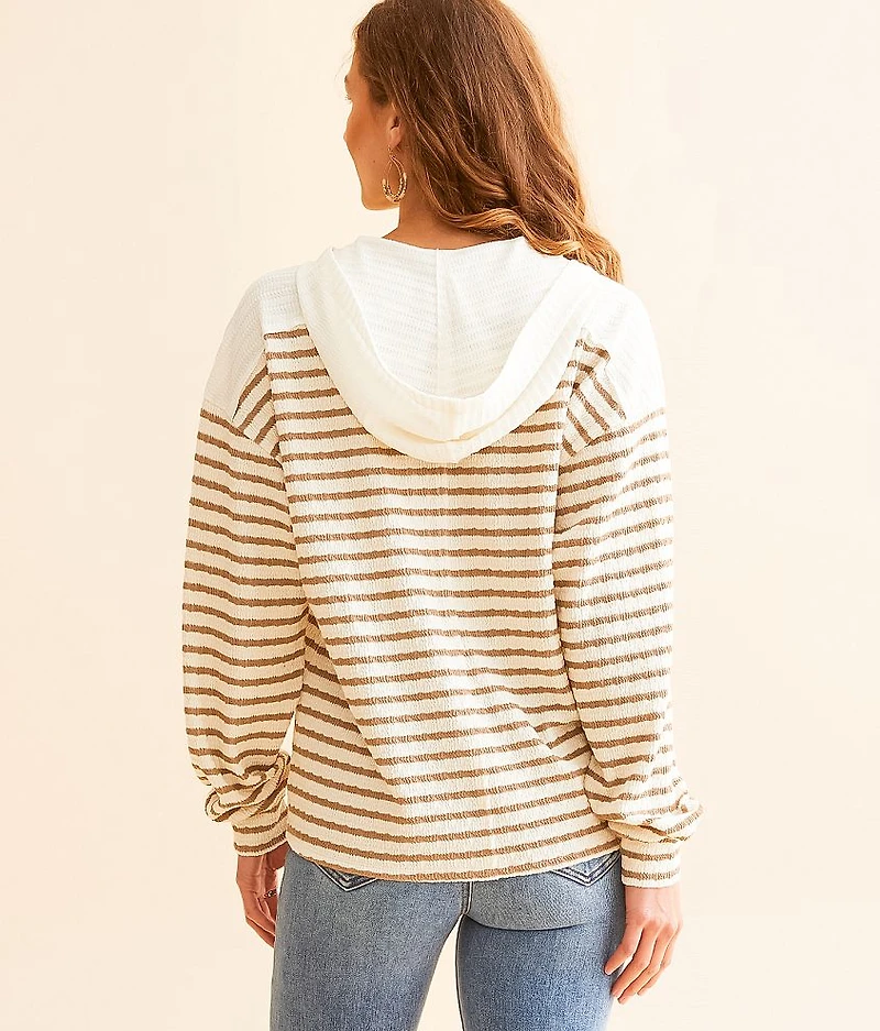 Striped Knit Hoodie