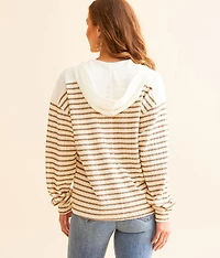Striped Knit Hoodie