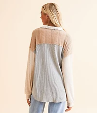 Pieced Thermal Boyfriend Shirt