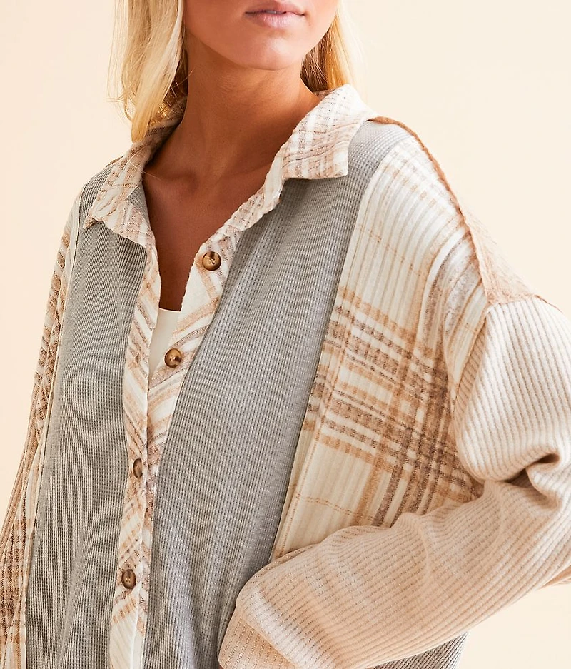 Pieced Thermal Boyfriend Shirt