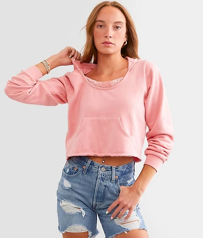 Lace Trim Hoodie