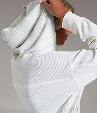 Waffle Knit Boyfriend Hooded Shirt