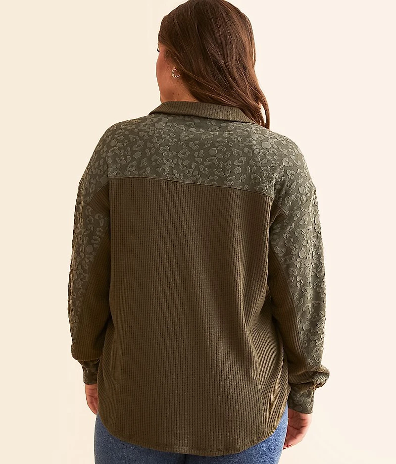 Pieced Waffle Knit Shirt