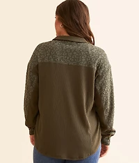 Pieced Waffle Knit Shirt