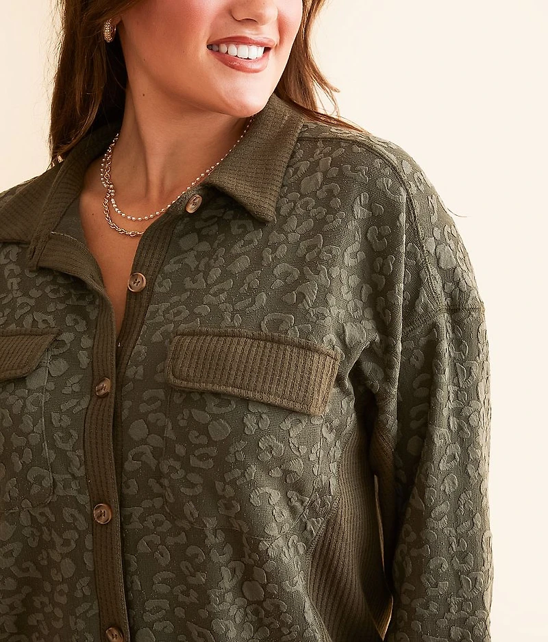 Pieced Waffle Knit Shirt