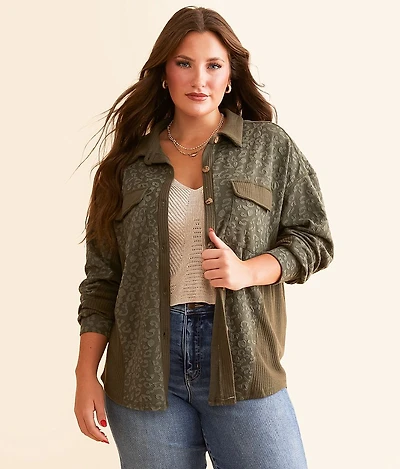 Pieced Waffle Knit Shirt
