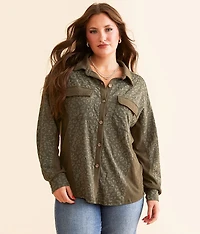 Pieced Waffle Knit Shirt