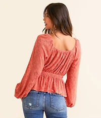 Textured Peplum Top