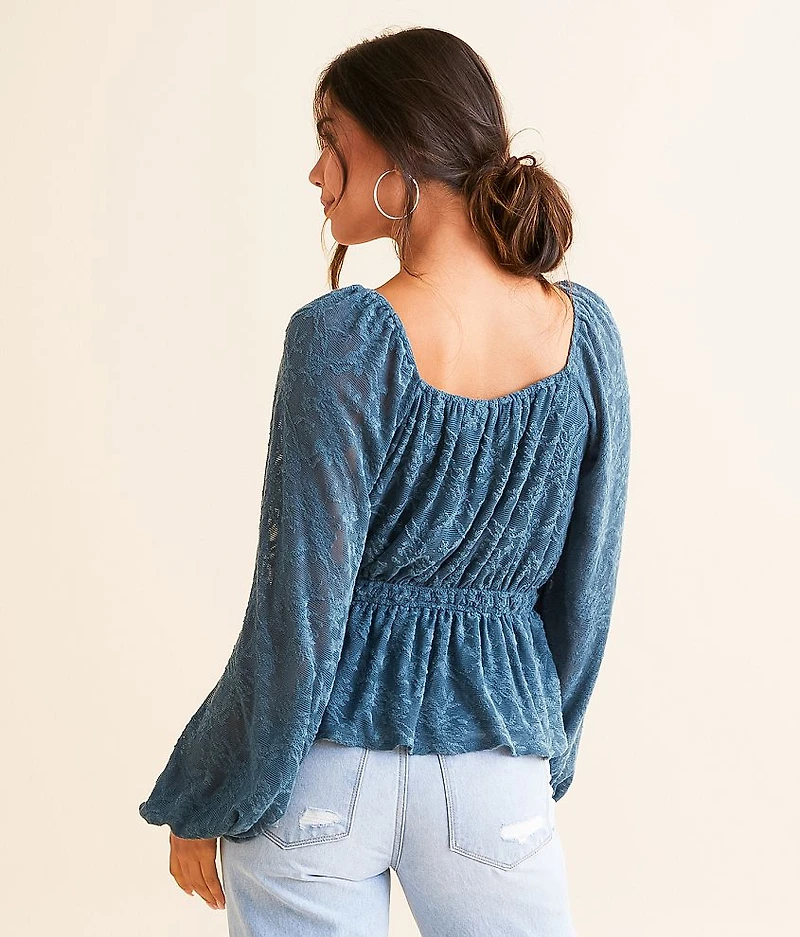 Textured Peplum Top