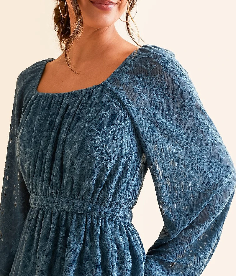 Textured Peplum Top