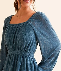 Textured Peplum Top