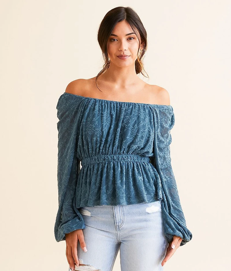 Textured Peplum Top