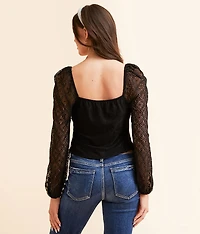Sequin Lace Hanky Top